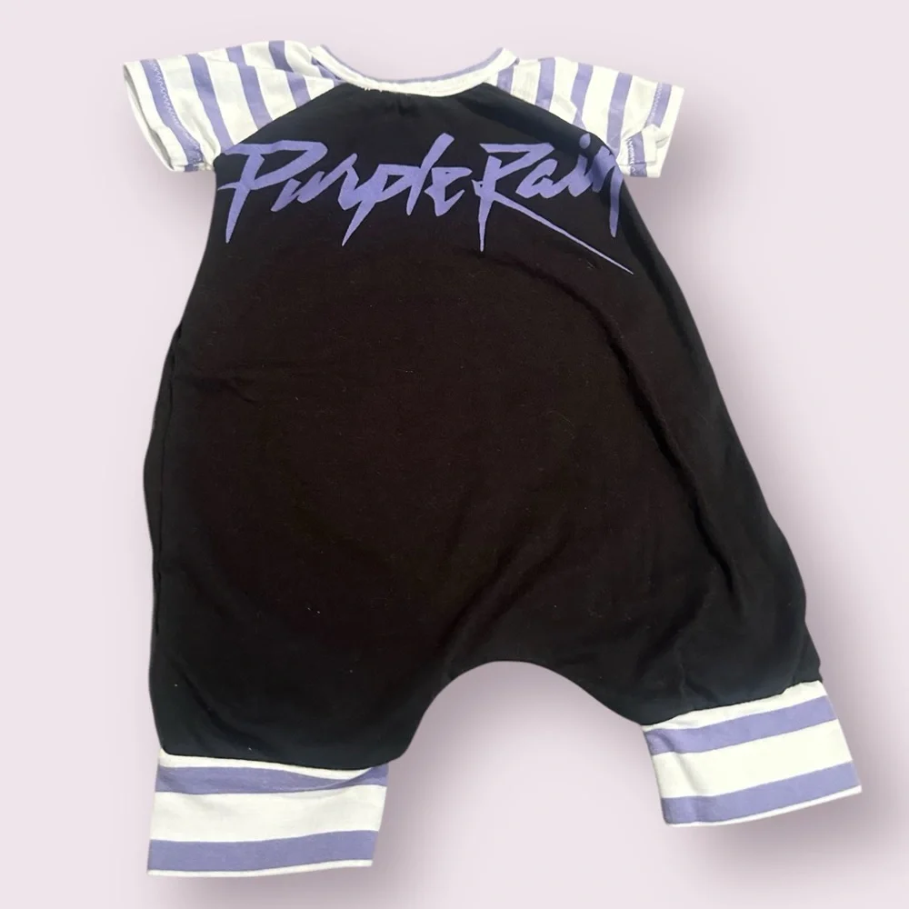 Baby Prince Purple Rain Black and Purple Baby Romper Size SM - Picture 2 of 6